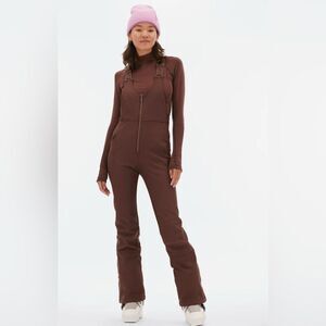 Halfdays Isabel Soft Shell Bib Pant Ski XS Waterproof Brown Spiked Cocoa